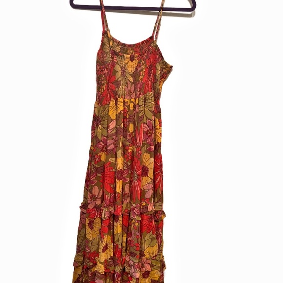 Nostalgia Ruffled Tiered Red and Yellow Maxi Dress - Picture 5 of 8